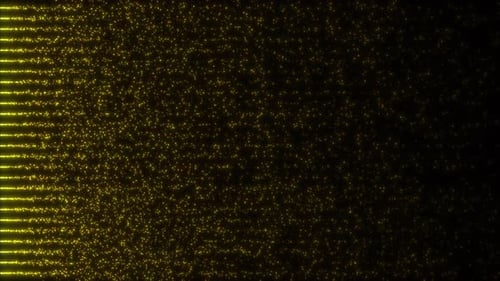 Shimmering Yellow Particles and Glowing Lines Motion Background