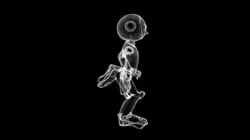 Robot Wireframe en movimiento