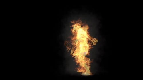 55 Character Fire Smoke Burning Dancing HD
