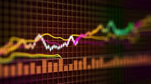 Abstract Financial Market Trading Chart with Dollar growth design animation stock market concept