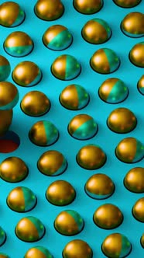 Abstract Geometric Spheres Animation on Blue Background