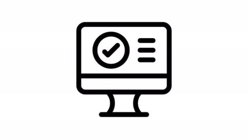 Flat Design Computer Checkmark Success Animation
