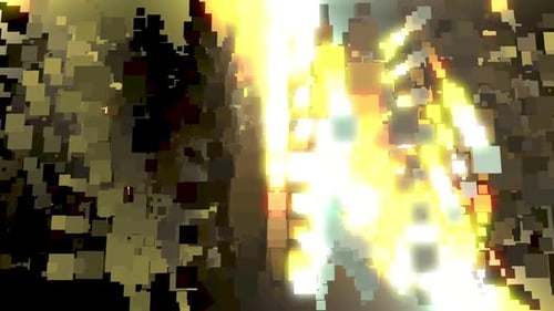 Abstract Glowing Pixel Cubes Background Animation