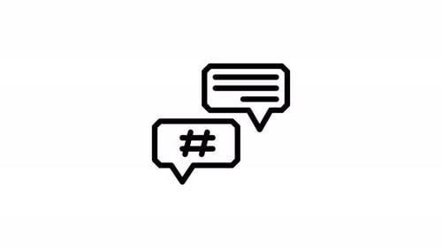 Hashtag – Line Animated Icon – Alpha Channel – 4K