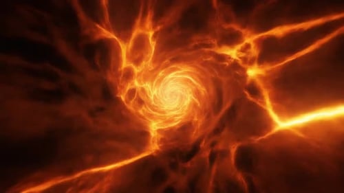 Abstrakter feuriger Energiewirbel und glühende Feuerspirale