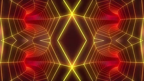 Dynamic glowing tunnel with red and gold lighting effect video