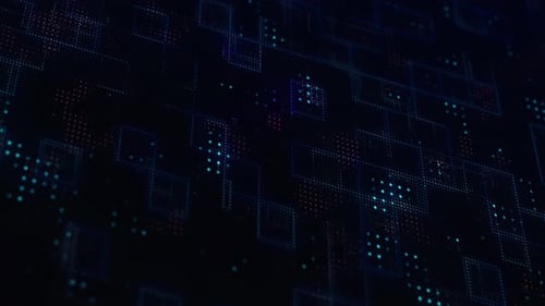 Futuristic Glowing Digital Grid Network Background