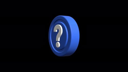 Animated 3D Question Mark Icon Rotating on Black Background