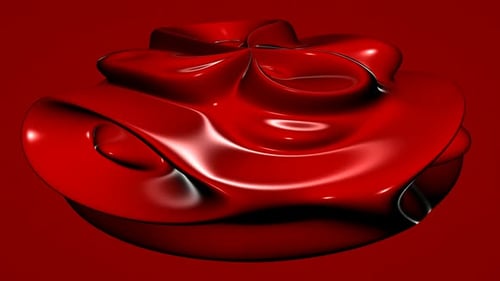 Background with Red Rounded Plasma, Reflection, 3D Render, Exclusive, Unique Design