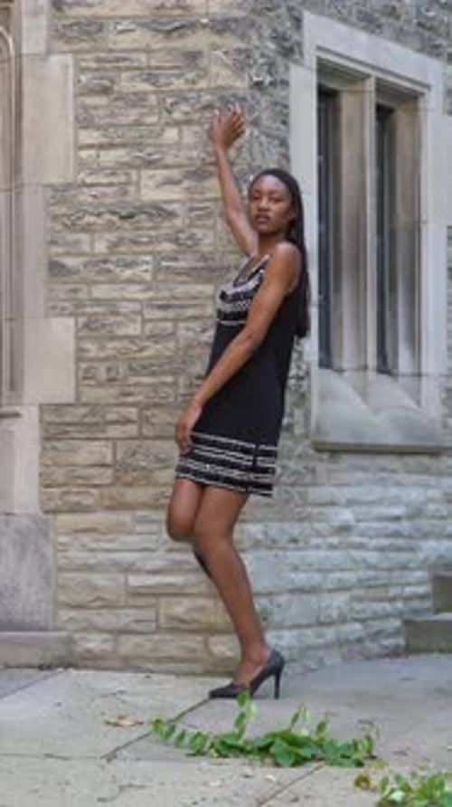 Un modèle de jeune femme africaine pose