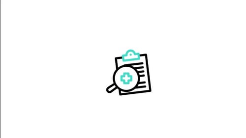 Animated Medical Report Search Magnifying Glass Icon