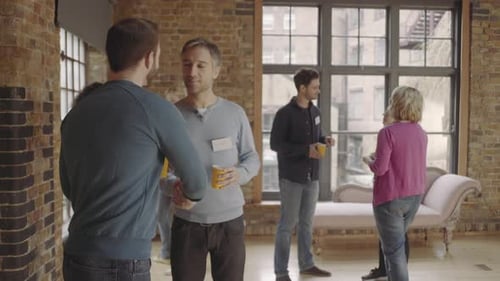 People Networking at a Corporate Event Indoors