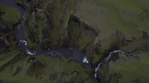 Aerial View of Rugged Icelandic Landscape