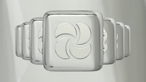 Luxury Business Background, Silver Cubes, Figures, 3D Render, Reflection, Exclusive