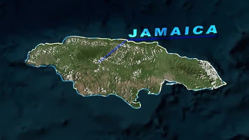 Futuristic Earth Zoom to Highlight Jamaica