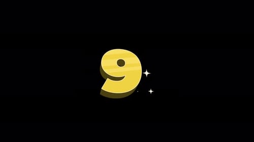 Bright 3D Cartoon Countdown Number 9