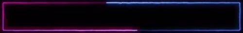Quadro retangular de néon animado com efeito de gradiente de cor em