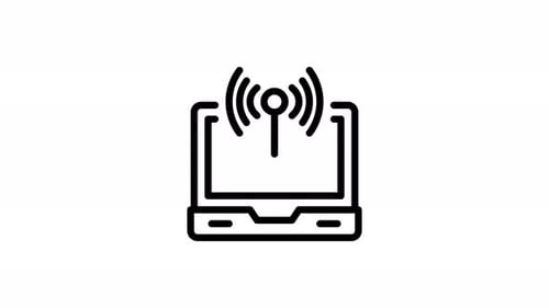 Animated Laptop Wi-Fi Connection Icon