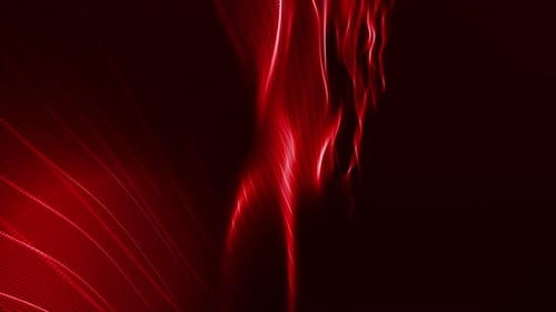 Abstract Red Digital Particle Wave Lines Background