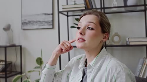 Deaf Female Teacher Demonstrating Simple Words in American Sign Language