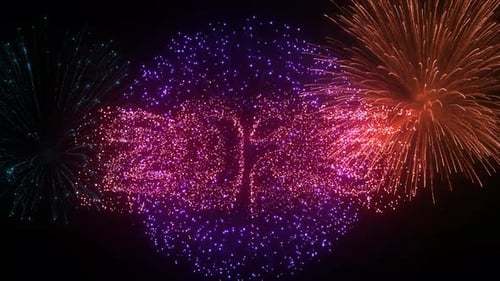 Dynamic Fireworks Text Logo Reveal Animation