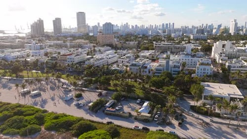 Miami Beach South Beach Stunning Aerial View of the Beautiful Miami Coastline and Its Waterfront