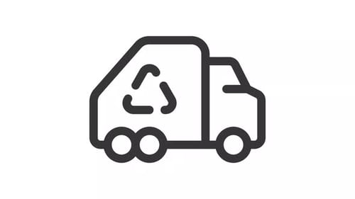 Garbage collecting vehicle ui icon line animation