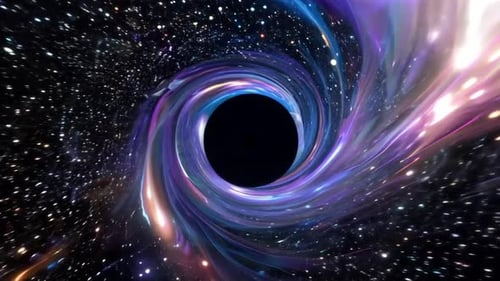 Flying Through Sci-Fi Cosmic Wormhole Tunnel Background Loop