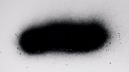 Abstract Black Spray Paint on White Background