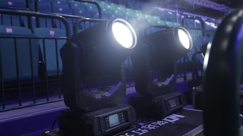 Floodlights Illuminate Stadium Casting Radiant Glow