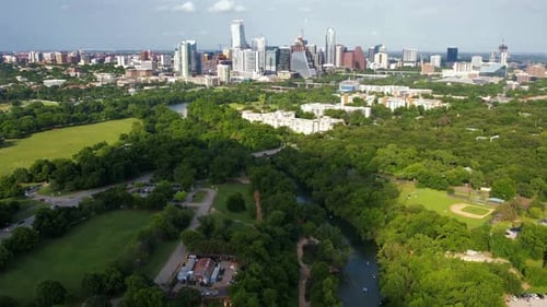 Breathtaking And Beautiful View Of Austin Skyline,Texas