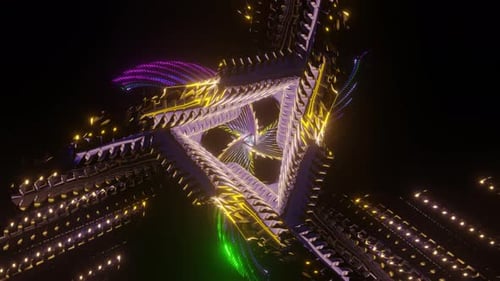 Rotating Pulsating Neon Disco Background VJ Loop
