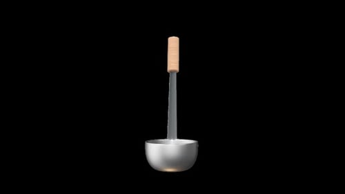 Modern 3D Metallic Ladle Rotating Animation