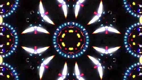 Vj Loop Disco Ball Neon Kaleidoscope. Seamless animation.