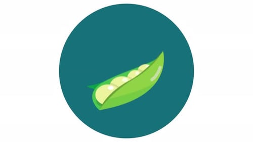 Flat Design Animated Pea Pod Icon Cycle