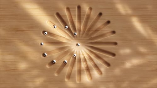 Background Featuring an Optical Illusion Where Balls Appear to Move in a Straight Line Forming a