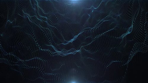 Fondo azul de ondas de puntos de frecuencia 4K