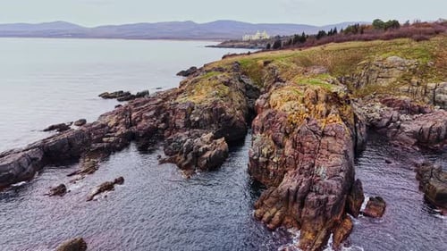 Stunning aerial view of rocky coastline in Bulgaria captured by drone