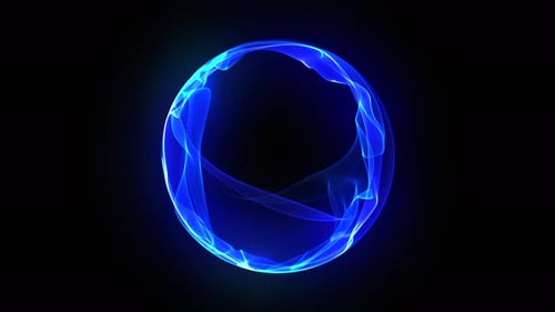Abstract Blue Glowing Energy Sphere Seamless Loop Background