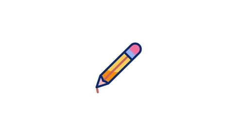 Animated Flat Design Pencil Drawing Action