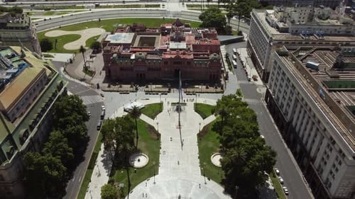 Aerial Casa Rosada and City Streets