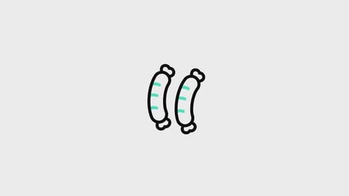 Animated Flat Design Sausage Icons