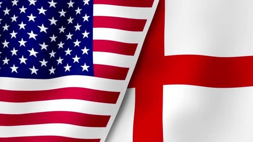 USA And England Flag Loop Background
