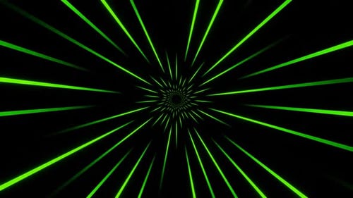 High Speed Green Flying Neon Lines Way Seamless Animation