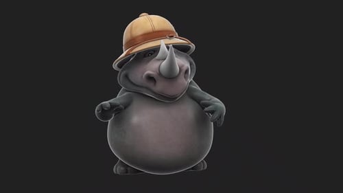 3D Cartoon Rhino Character Animation for Adventure Content