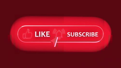 Like And Subscribe_Red Neon Style With Transparent Background