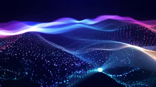 Abstract Background With The Movement Of Luminous Particles Digital Technology