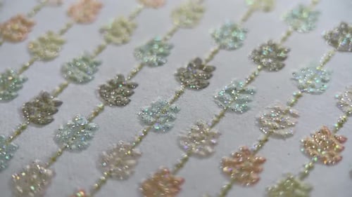 Macro Paper Glitter Flowers Background