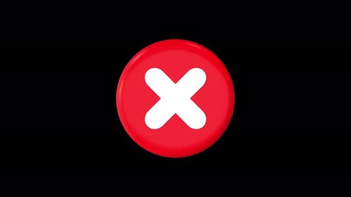 Modern Bouncing Red X Mark Icon Animation