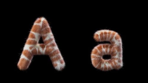 3D animation of a uppercase and lowercase Giraffe woolen letter A